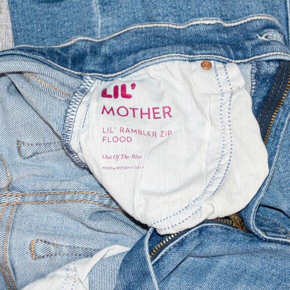 MOTHER denim LIL' The Rambler zip Flood Jeans Out of the Blue Petite 25 - Picture 13 of 14
